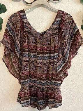 Y2K FANG Boho Paisley Print Kimono Top✨